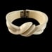 Vintage White Plastic Bow Ribbon Clamper Bangle Hinged Bracelet