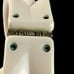 Vintage White Plastic Bow Ribbon Clamper Bangle Hinged Bracelet