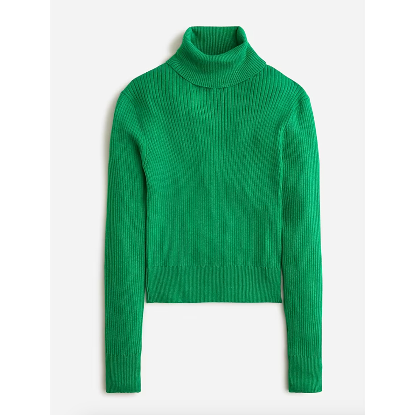 NWT J. Crew Ribbed Tencel Turtleneck Sweater XS Green Women's BJ603 J.Crew