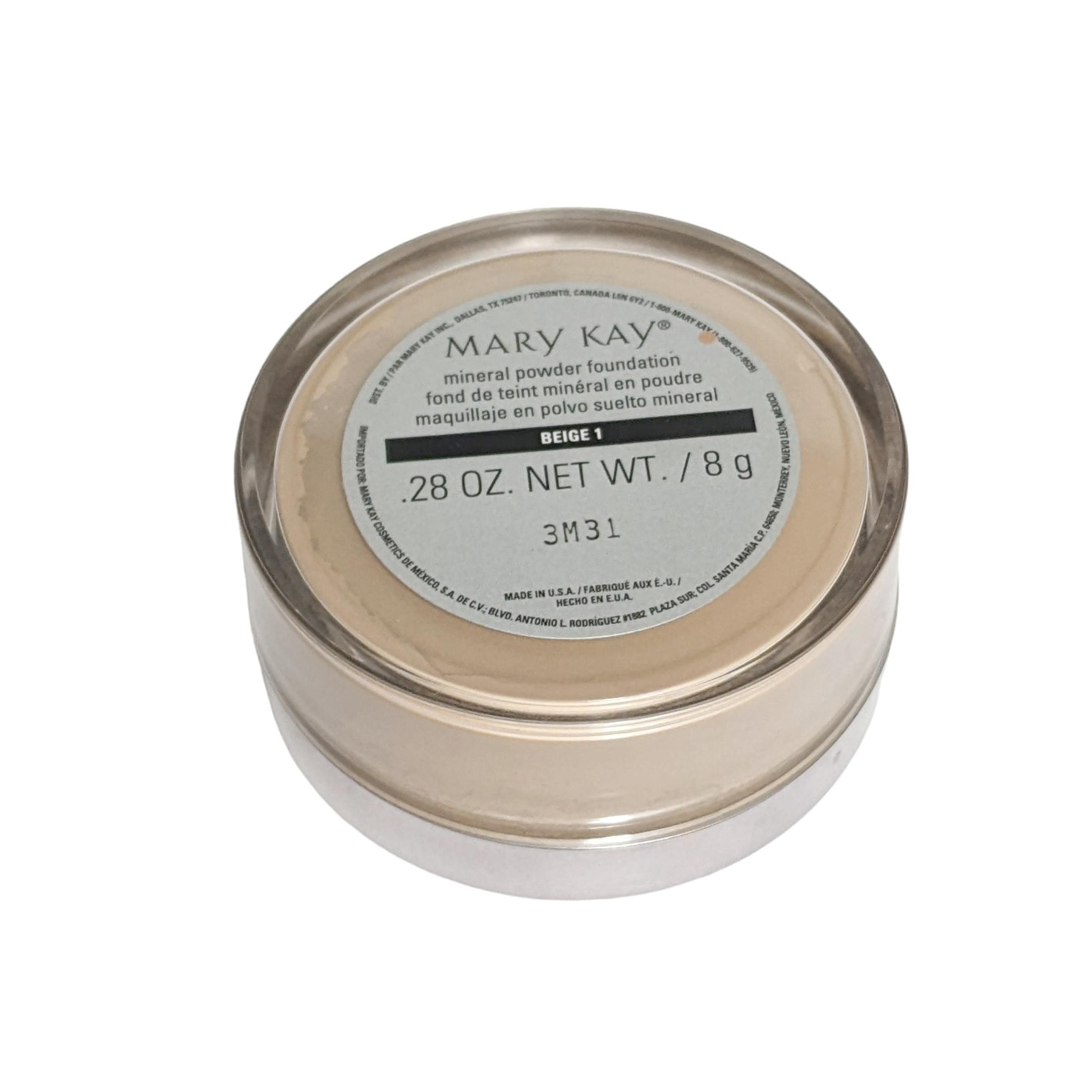 Mary Kay used Mineral Powder Foundation Beige 1 loose makeup face coverage skin