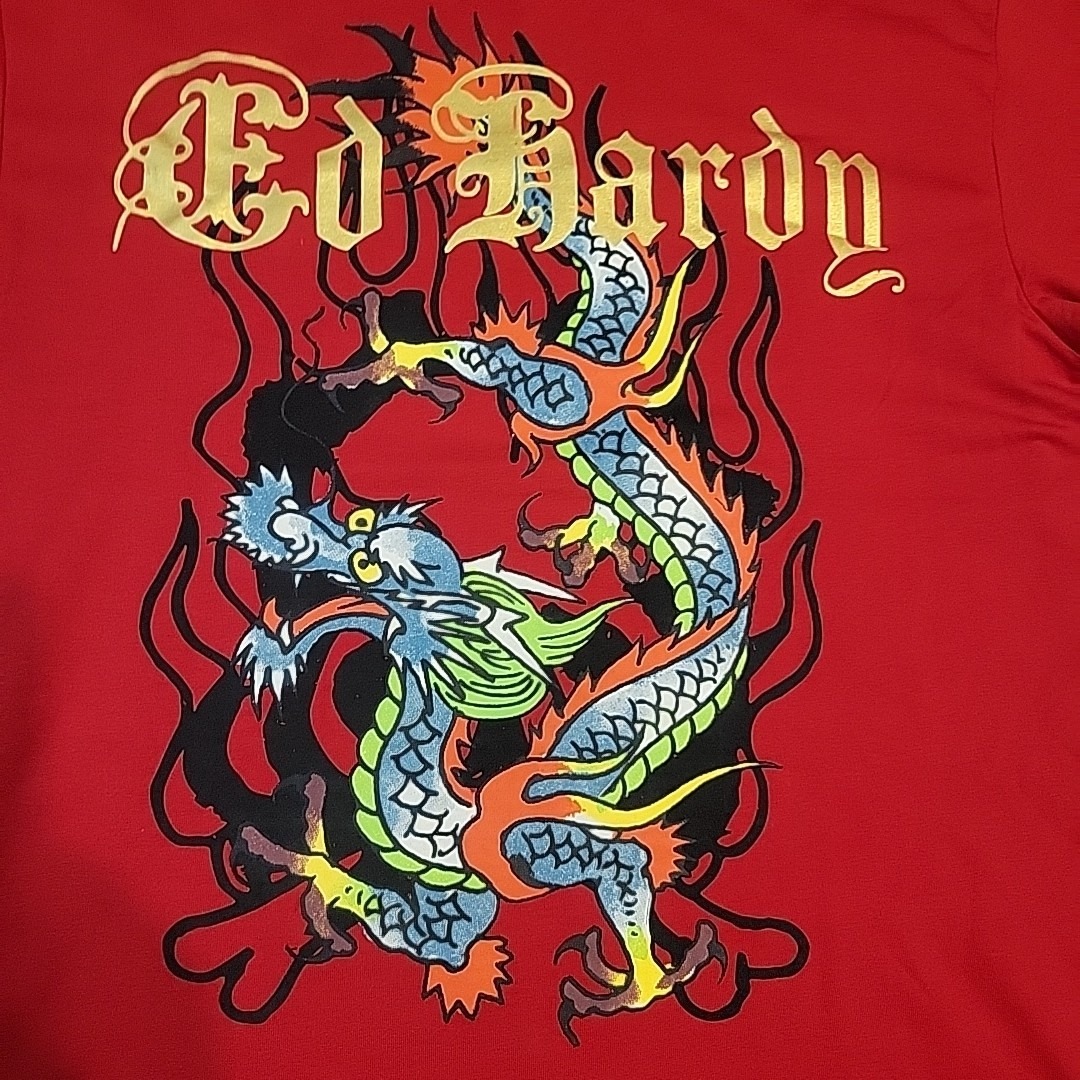 Ed Hardy Dragon Tattoo Men's Size Large Red Graphic T-Shirt NEW