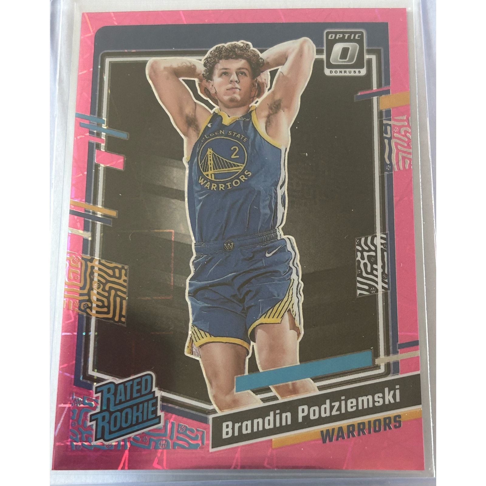 2023-24 Donruss Optic Brandin Podziemski Pink Velocity Rated Rookie SP /79 #203
