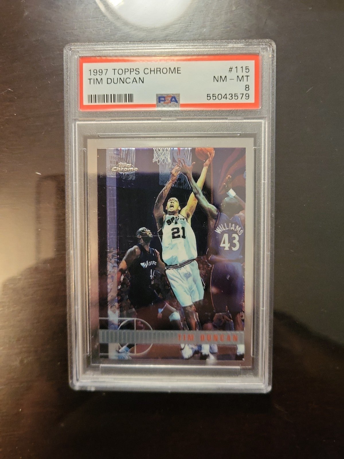 Tim Duncan Topps Chrome Psa 8 Mint Rookie Card!!