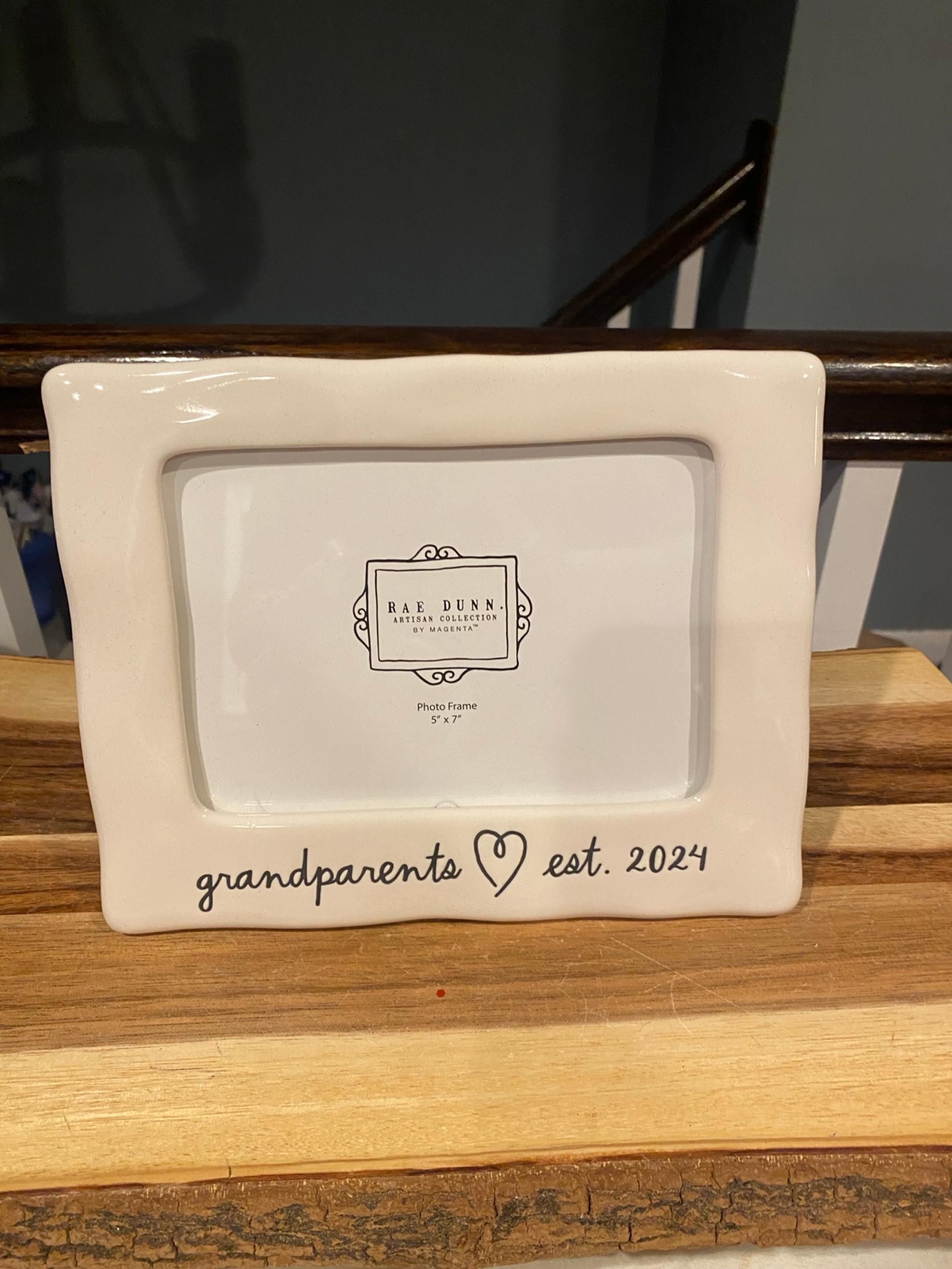 NEW NEW Rae Dunn "GRANDPARENTS EST 2024" PHOTO FRAME  5" x 7"
