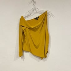 NWT Cushnie Cold Shoulder Single Sleeve Top in Antique Gold Size 12
