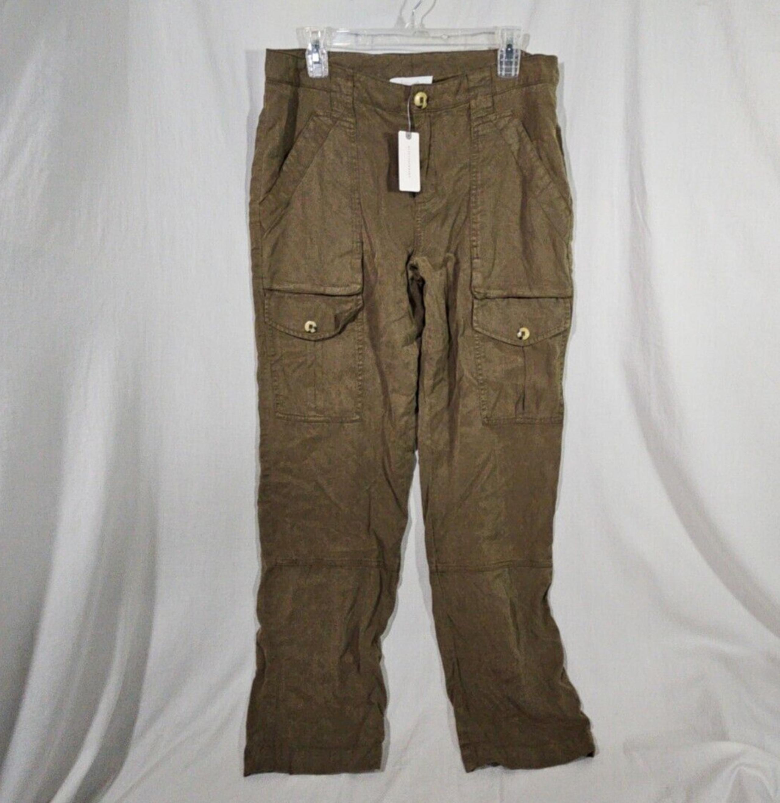 Anthropologie Cargo Pants Military Green Womens 8 NwT Silky Lycoell Material