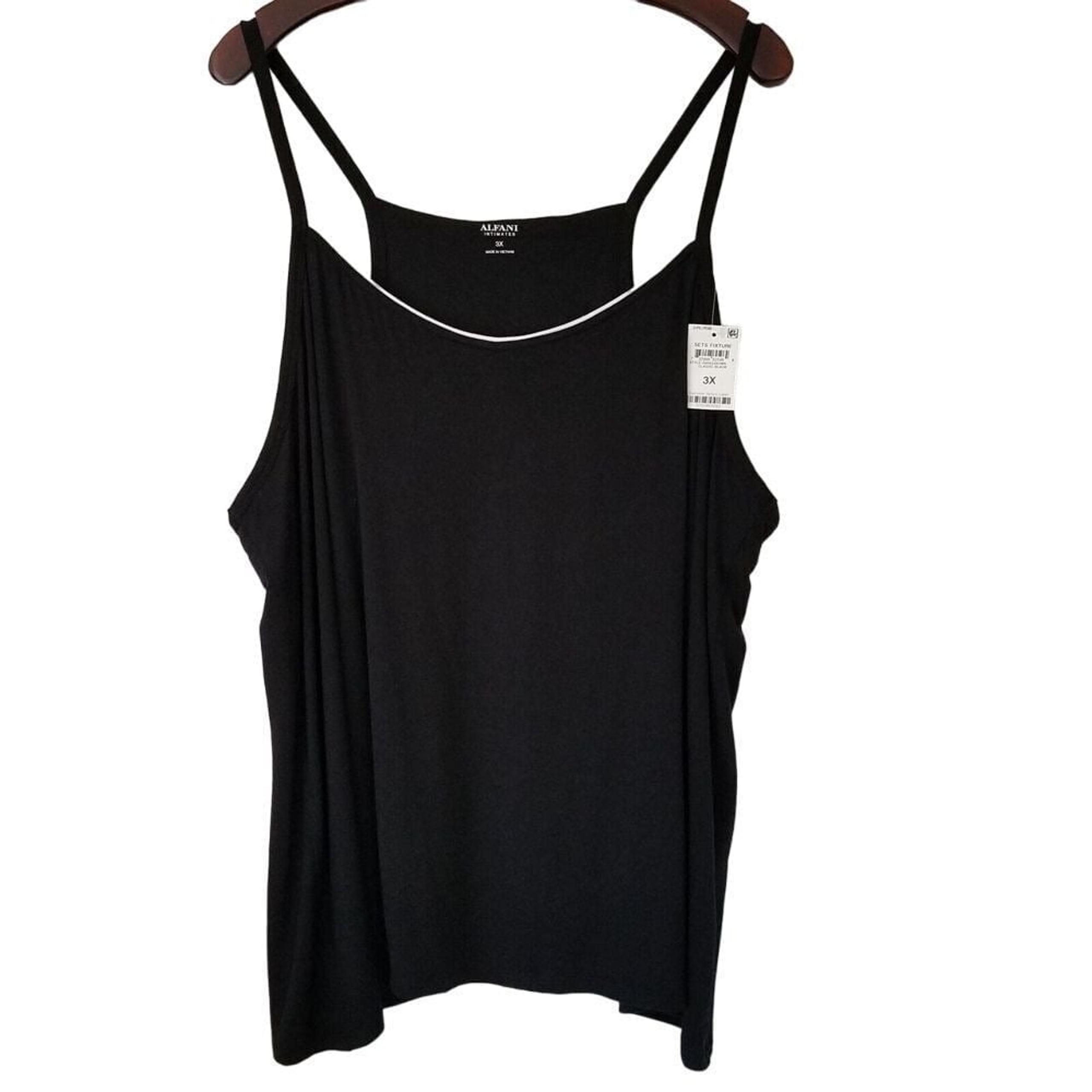 Alfani Intimates Sleeveless Pajama Sleep Top Womens Size 3X Black NWT