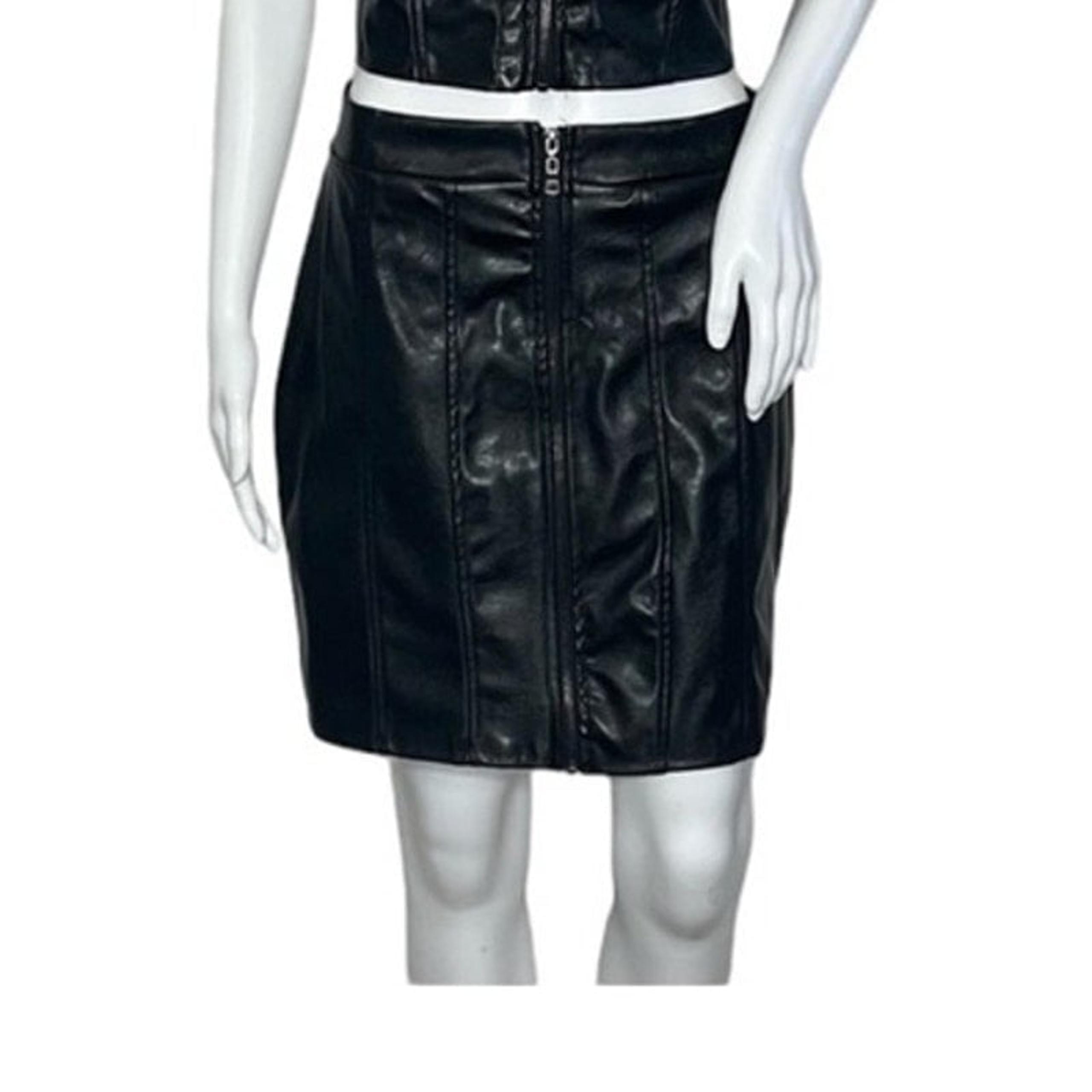 NEW Haute Monde Faux Leather Black Mini skirt Size XL