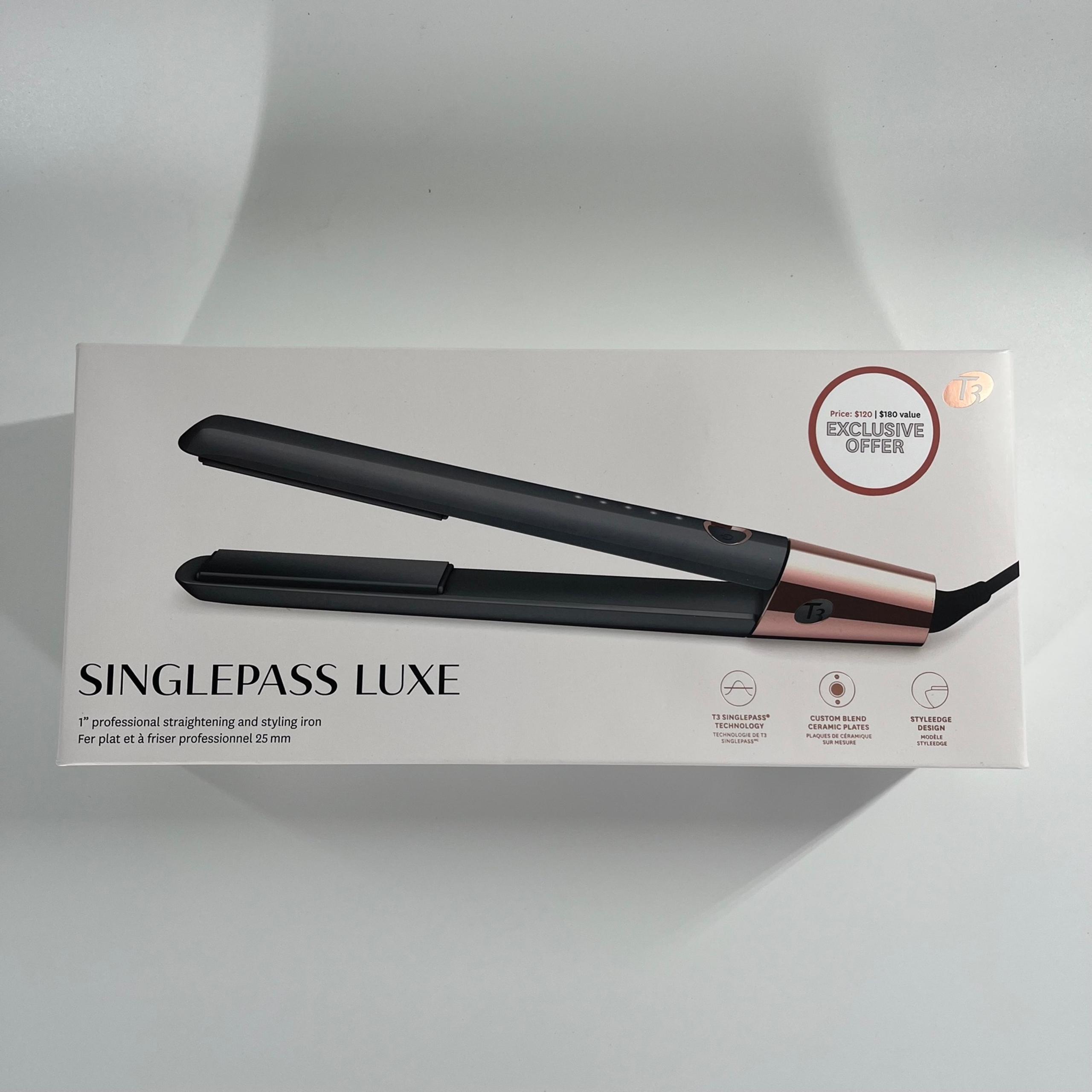 SinglePass Luxe 1” Straightening & Styling Iron in Black 76510 - T3