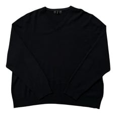 Bloomingdale's Sweater Mens Size 2XL Pullover Knit V-Neck 100% Cashmere Black