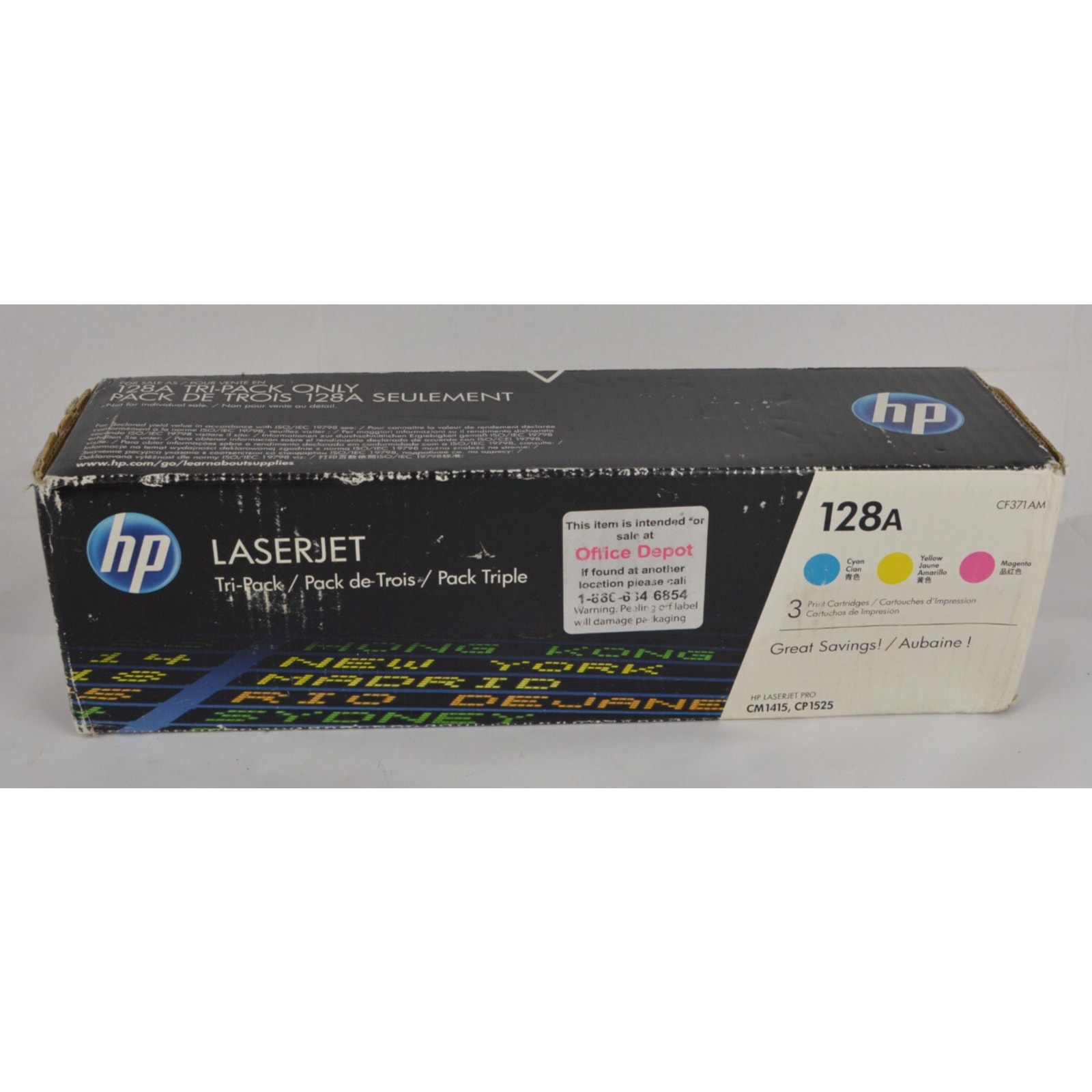 Genuine HP 128A CE322A Yellow Toner Print Cartridge Laserjet Ink