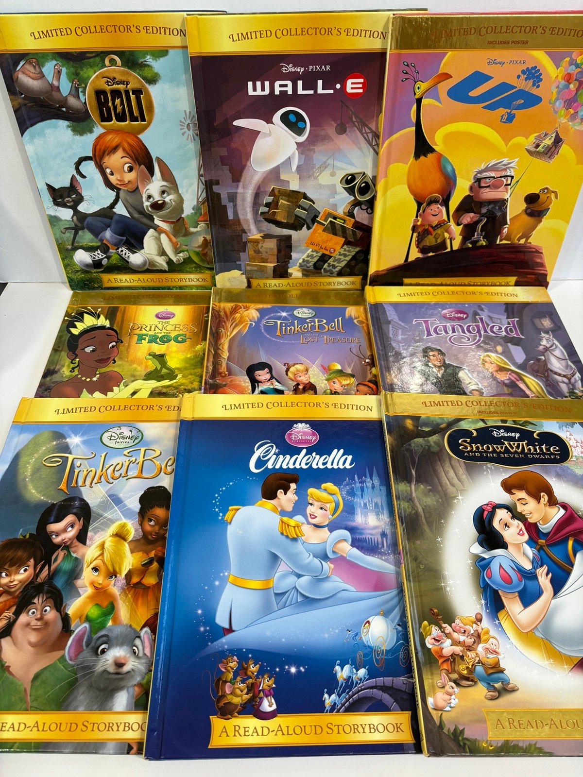 Lot of 9 Disney Read-Aloud Storybooks Tangled, Wall-E, Bolt, Up, Tinker Bell HC