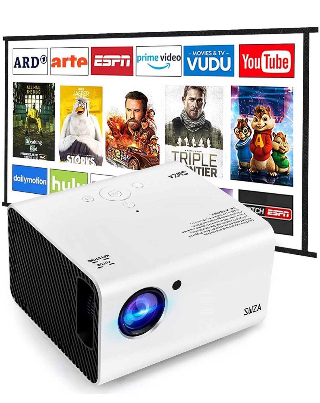 Portable Projector, SWZA Native 1080P Mo