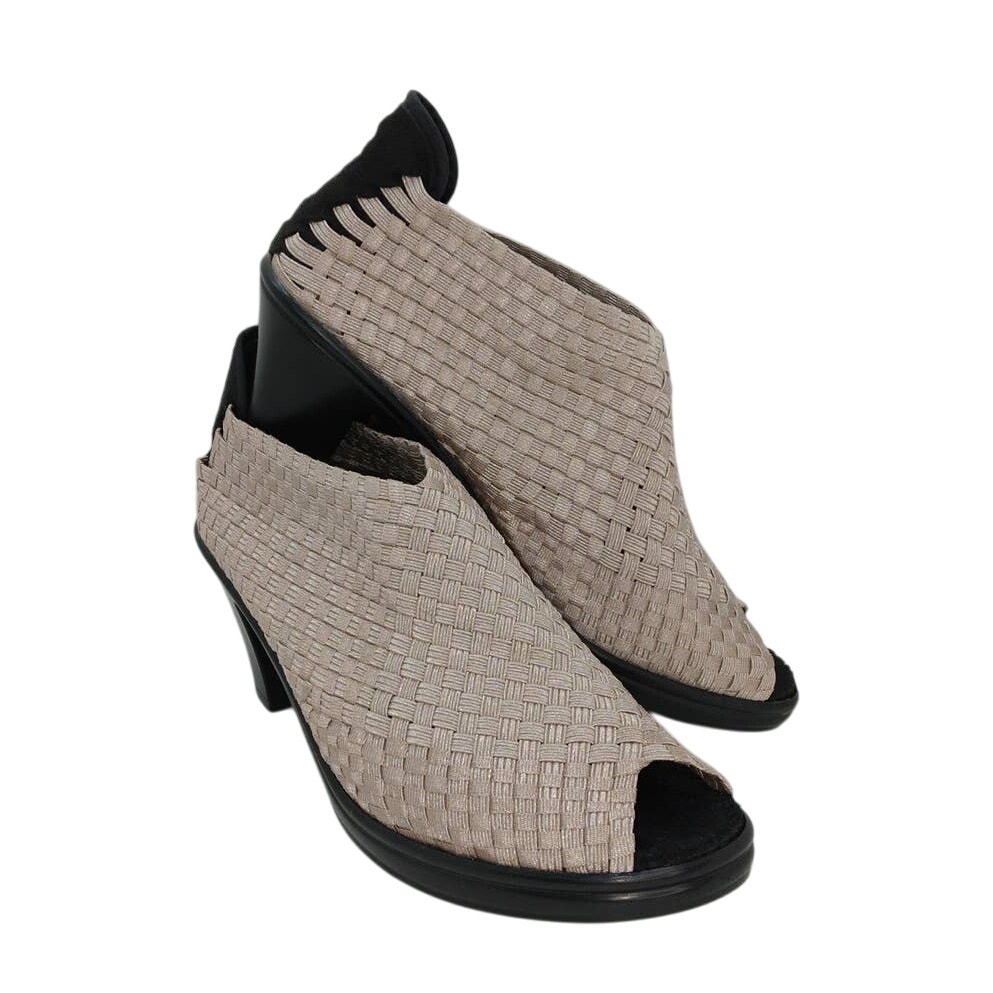 Bernie Mev NY Rose Silver Open Toe Heels - Size 9