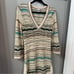 M Missoni Dress Multicolor Knitted V-Neck Long Sleeve Beach Dress Wool Size 8