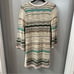 M Missoni Dress Multicolor Knitted V-Neck Long Sleeve Beach Dress Wool Size 8