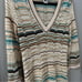 M Missoni Dress Multicolor Knitted V-Neck Long Sleeve Beach Dress Wool Size 8