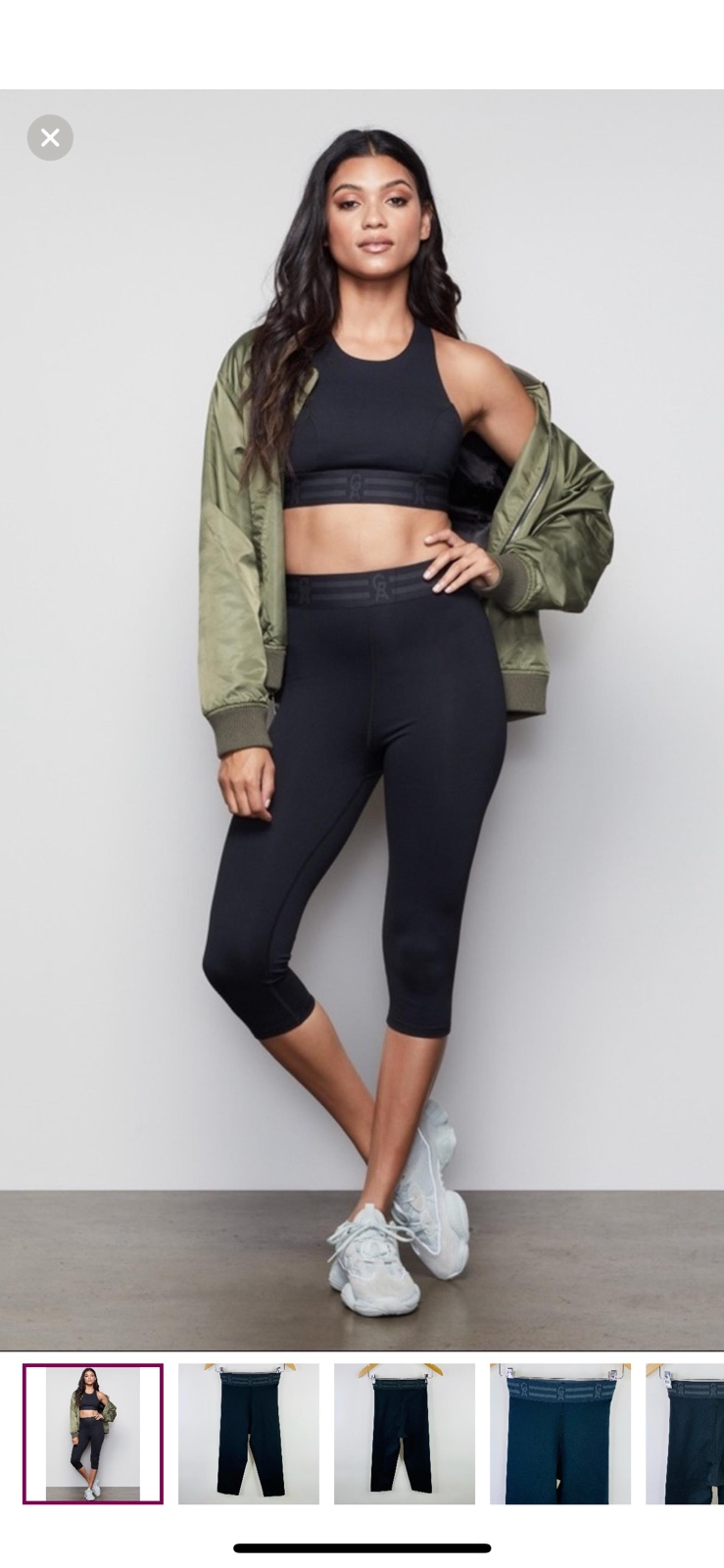 Good American Wideband Waist Capris Sports Compression Leggings