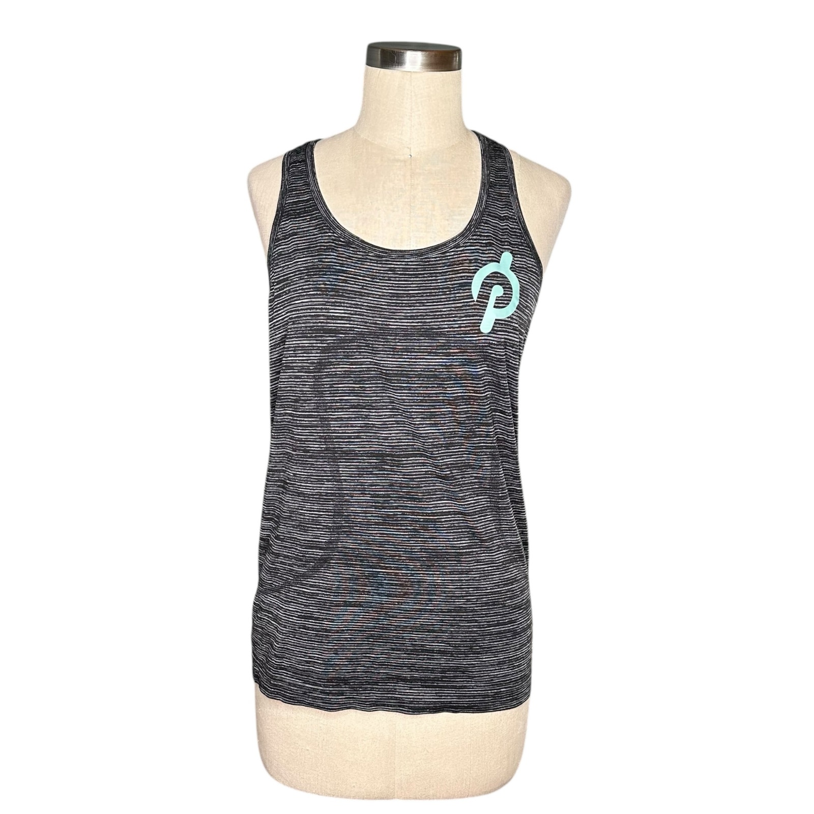 LULULEMON Peleton Swiftly Tank Top Gray Knit Women's Size 10 Workout Gym Yoga