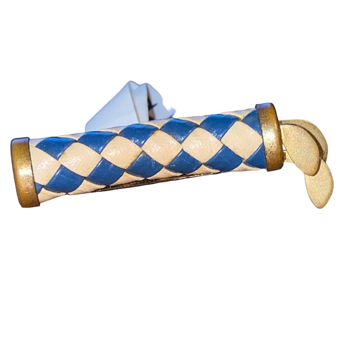 Vintage Golf Bag Tie Clip - Blue & Beige