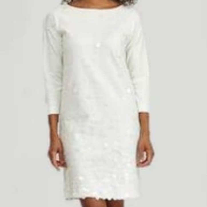 New Angelic Ivory Cream Versatile Large sequin Designer Dress