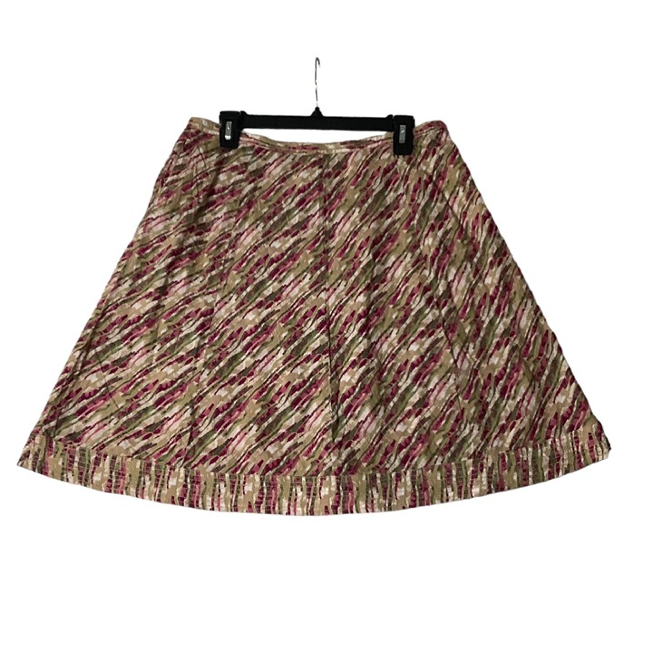 Royal Robbins A-line Skirt Women Size 12 Multicolor 100% Cotton Pockets Side Zip