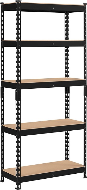 5-Tier Utility Shelves, Metal Storage Shelves, Adjustable Shelving Units, 60 Inc