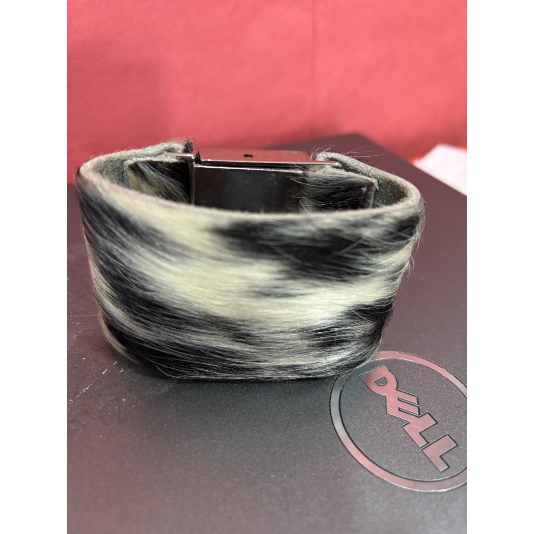 Pauric Sweeney Cowhide Buckled Luxury Bracelet RARE Black & White
