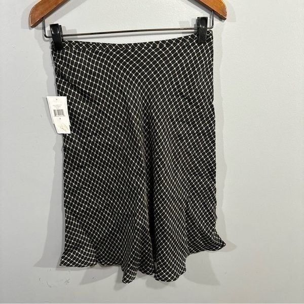 Calvin Klein Women’s Silk Skirt sz 4 Knee Length Geo Print NEW # B396