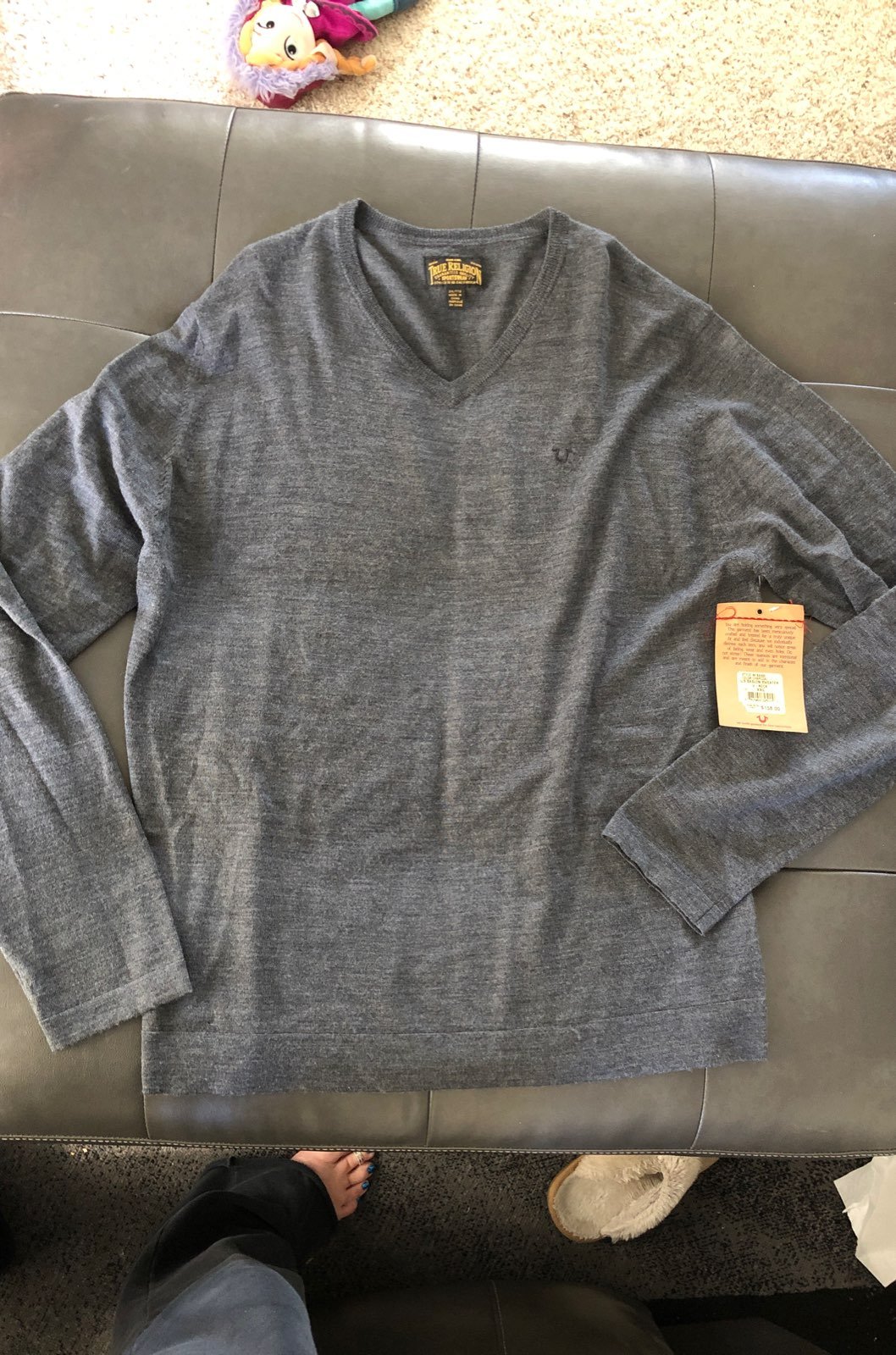 Men’s True Religion V-Neck Wool Sweater