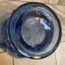 Vintage Victorian Large Hand Blown Blue Glass Vase Ruffled Rim Embossed 12