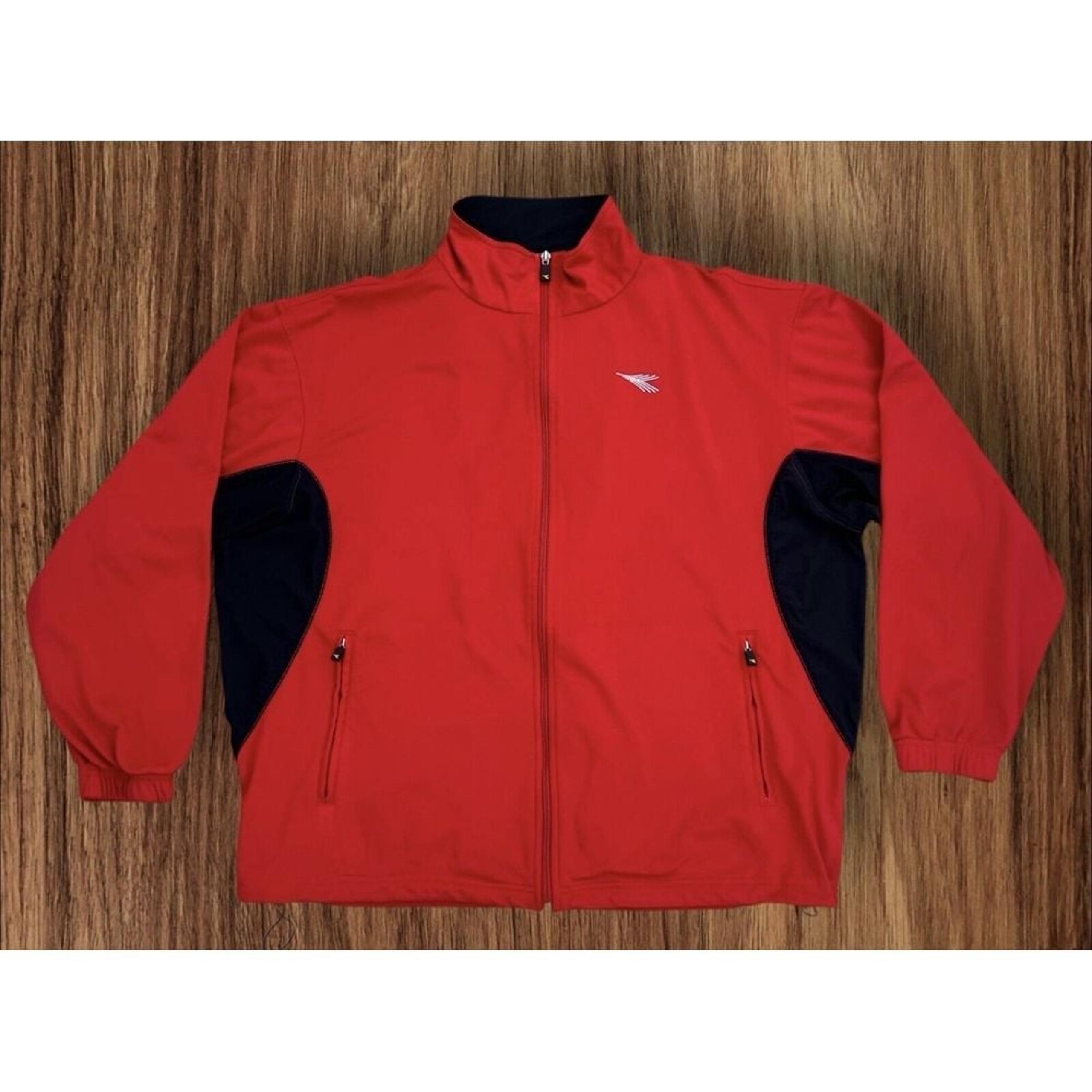 Diadora Jacket Mens L Rigore Warm Up Red  Full Zip Soccer Track Athletic Wear