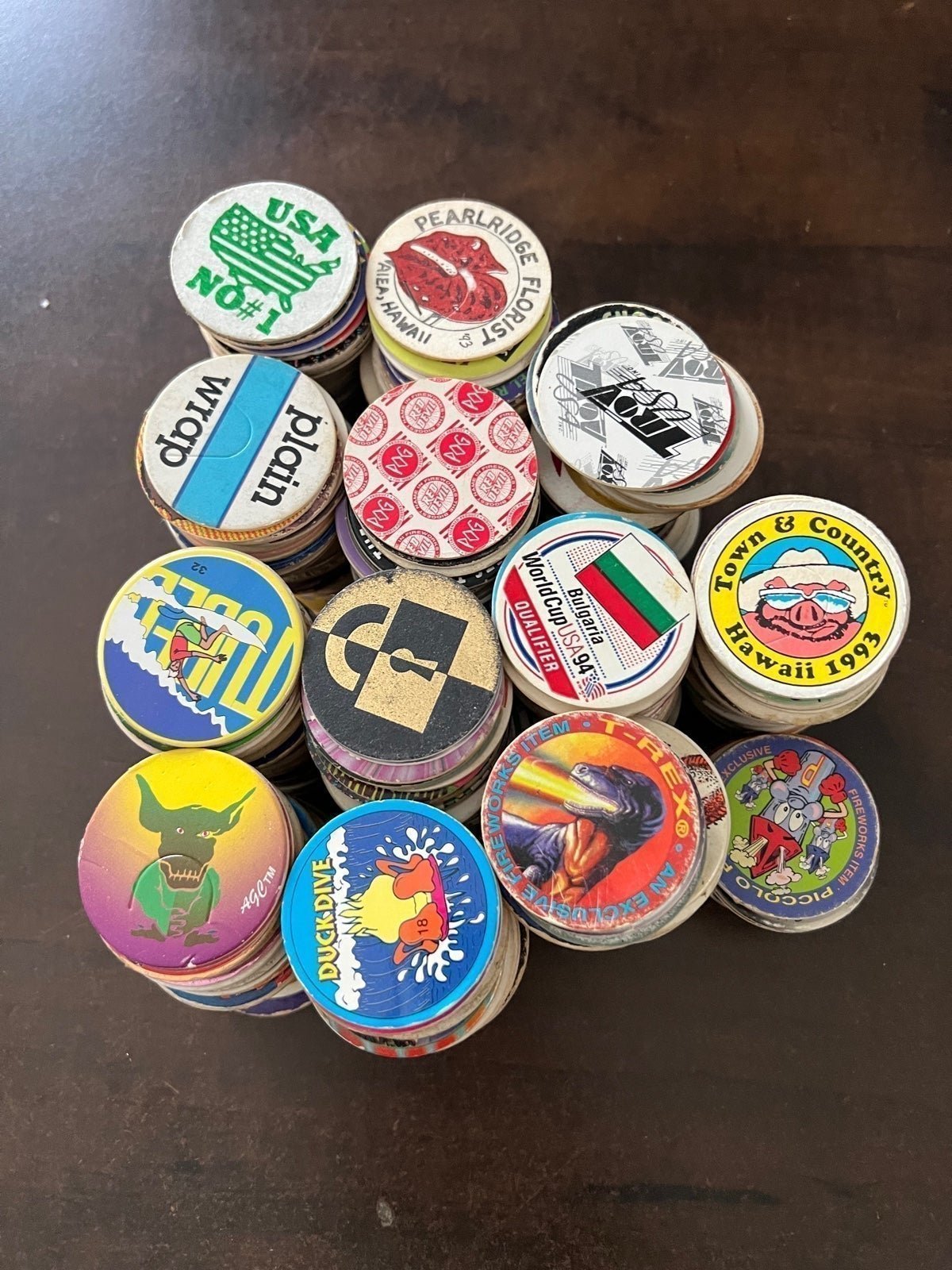 Vintage Lot of Original Pogs 600+ in this Container - FREE SHIPPING
