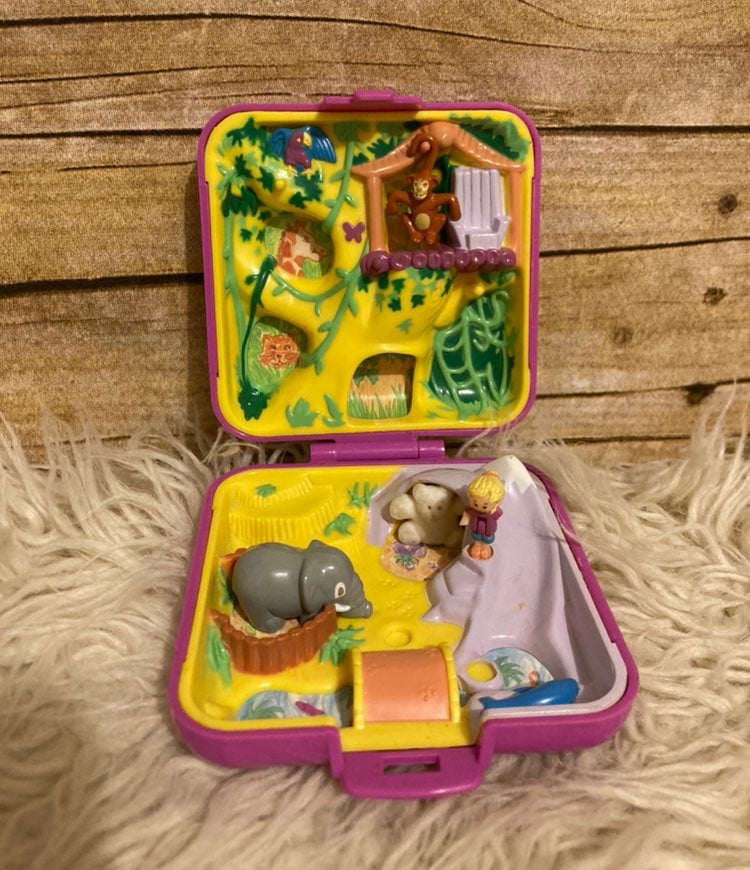 Vintage Polly Pocket Blue Bird Wild Zoo '89 w/ figures