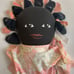 Vintage Handmade African American Rag Doll With Painted Face And Yarn Hair