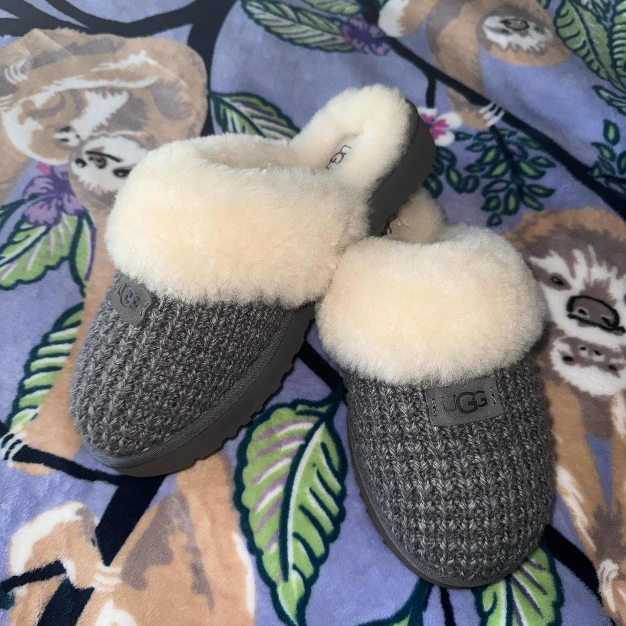 UGG Women's Grey and Tan Slippers