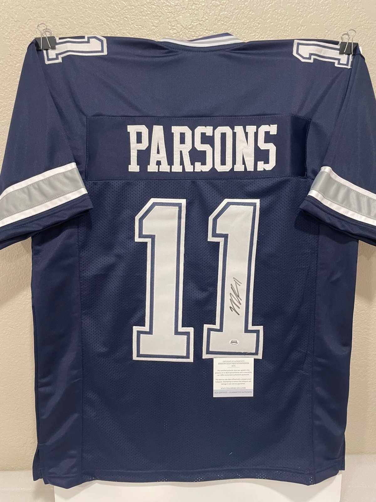 MICAH PARSONS DALLAS COWBOYS SIGNED CUSTOM JERSEY AUTOGRAPHED WITH ACA COA
