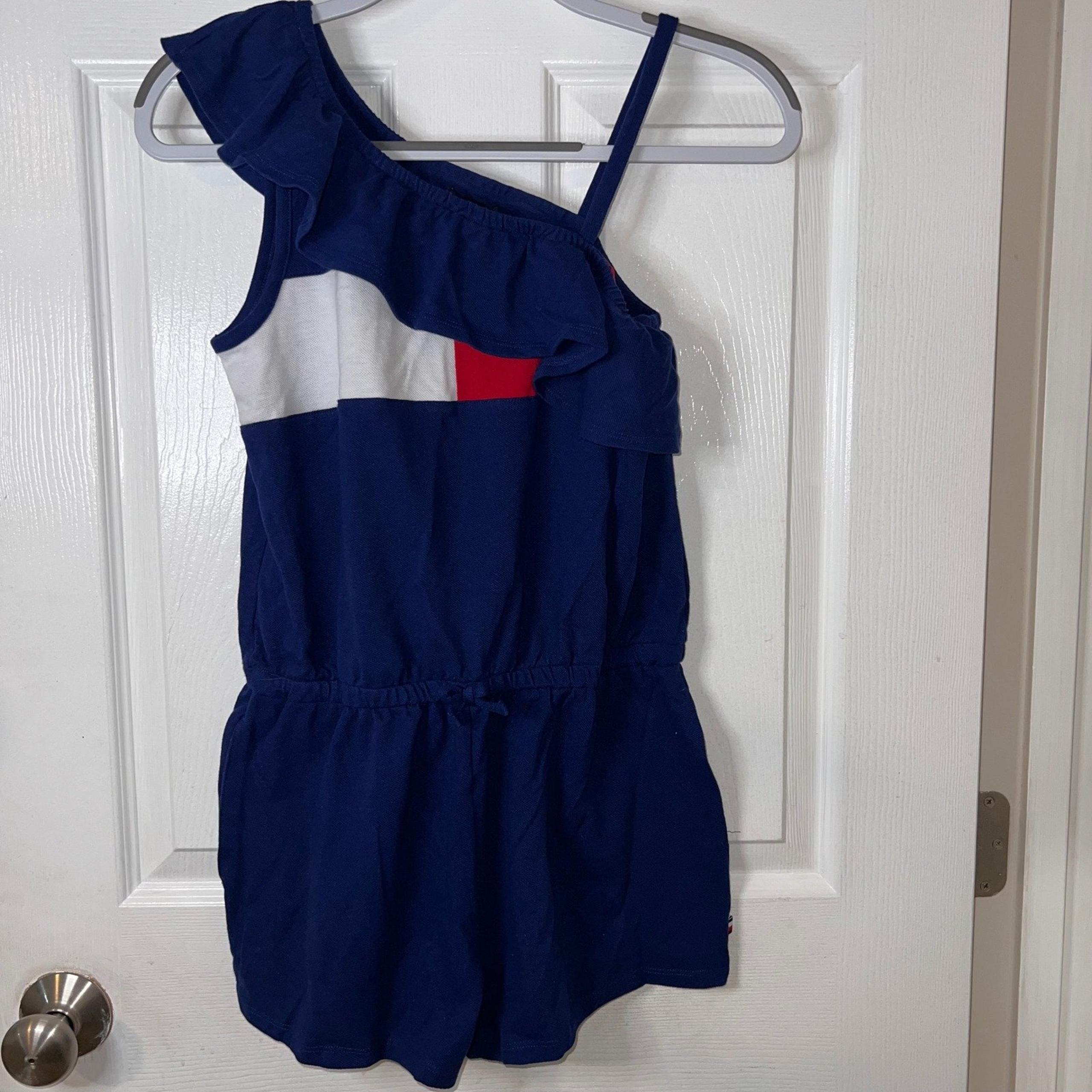 NWT Tommy Hilfiger Romper One Shoulder Ruffle Casual Travel Girls Size L(12/14)