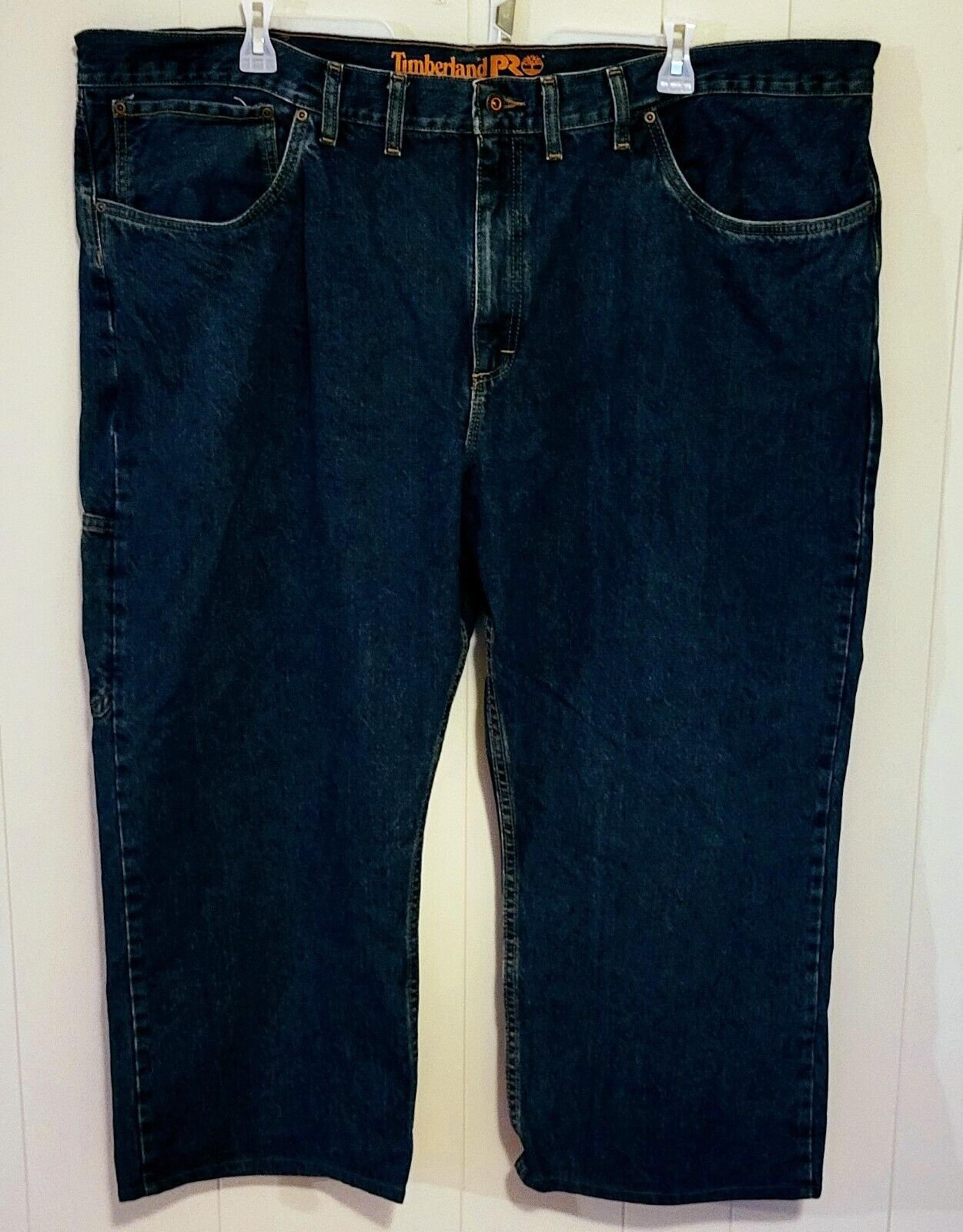 Men's Jeans 50x30 Cotton Blue Denim Dark Straight Leg - Timberland
