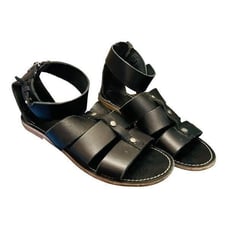 Madewell Rowan Black Leather Strappy Flat Zip Gladiator Sandals Womens Size 8.5