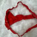 Vintage Red Pocka Dot Ruffled Victorias Secret Thong