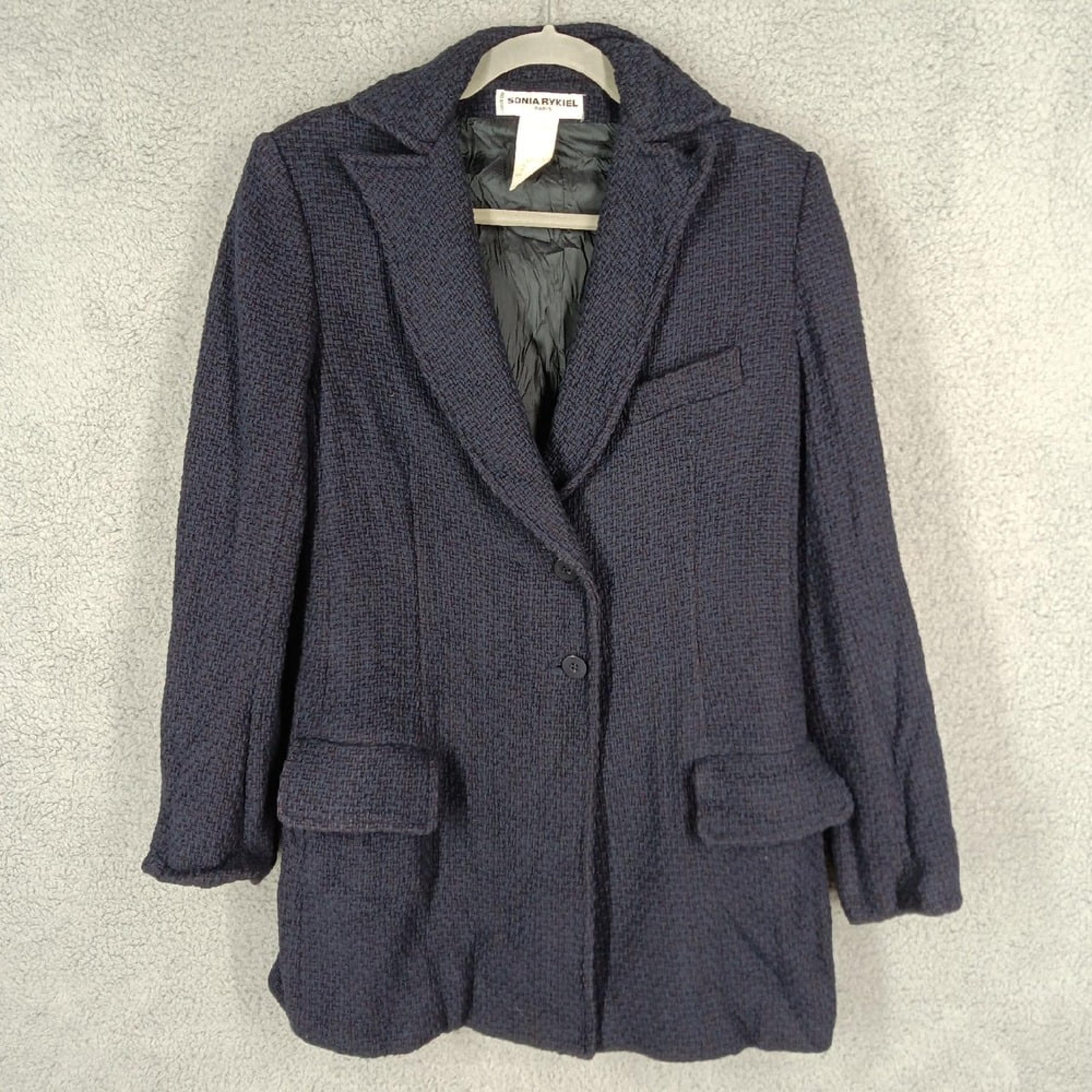 Sonia Rykiel Women's 40 US 8 Tweed Blazer Jacket Career Wear Made in France