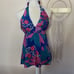 warehouse • silk blend retro floral print halter top y2k