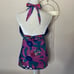warehouse • silk blend retro floral print halter top y2k