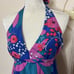 warehouse • silk blend retro floral print halter top y2k