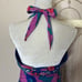 warehouse • silk blend retro floral print halter top y2k
