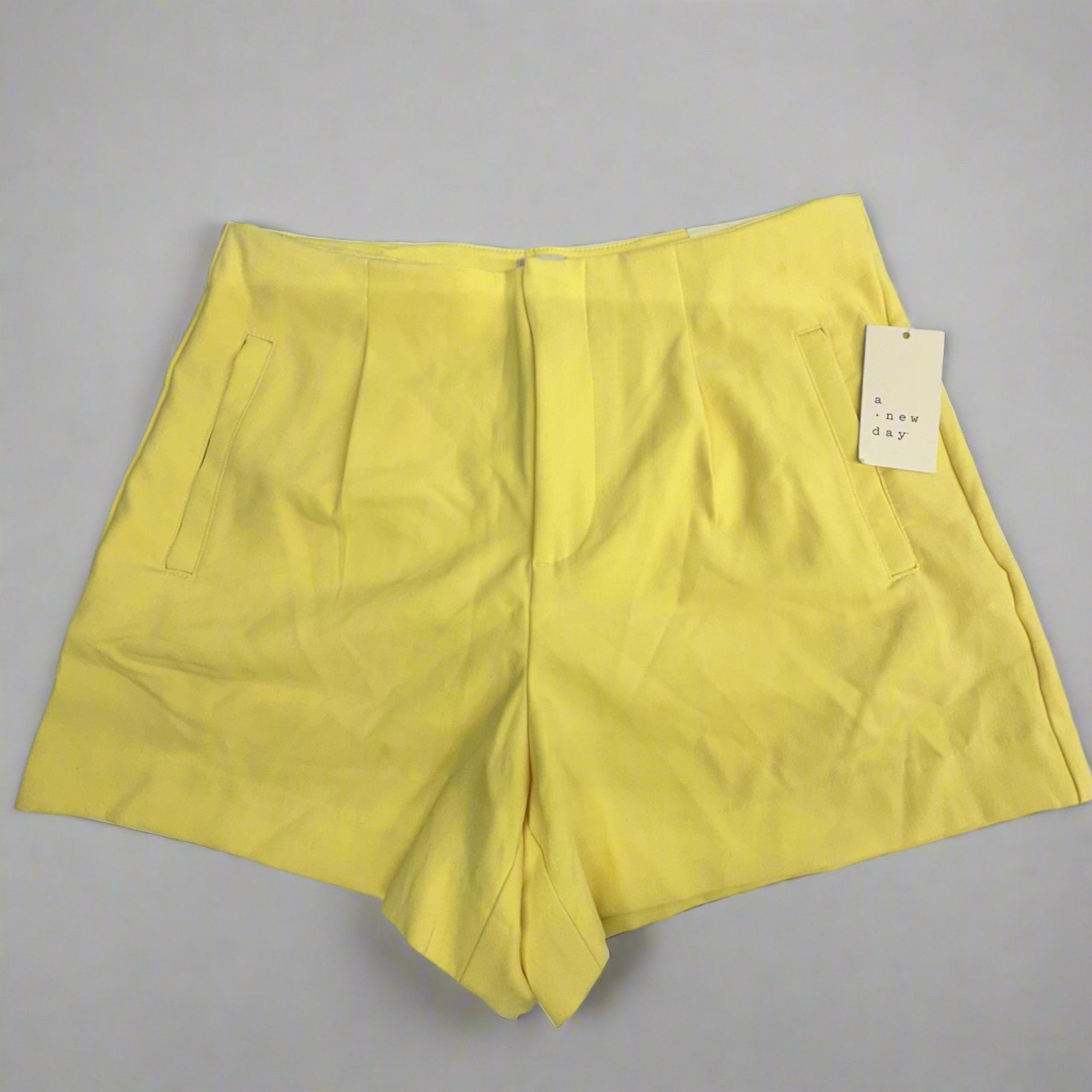 A New Day Women’s Yellow Casual Button Shorts, Size 10, New