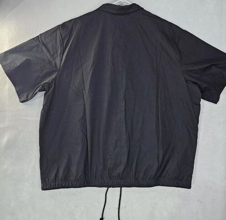 Nike Club Short-Sleeve Oxford Button-Up Shirt Mens XXL Black FN3902-010