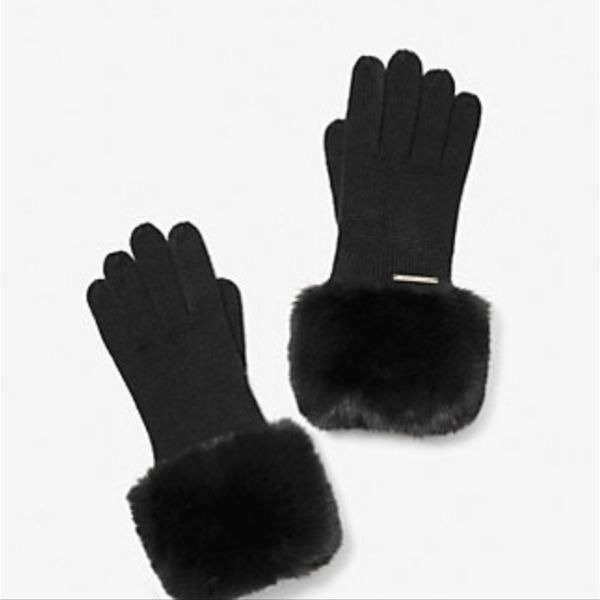 ernest w baker FAUX－FUR TRIMING GLOVES Ernest W. Baker Black & Red Contrast Leather Driving Gloves