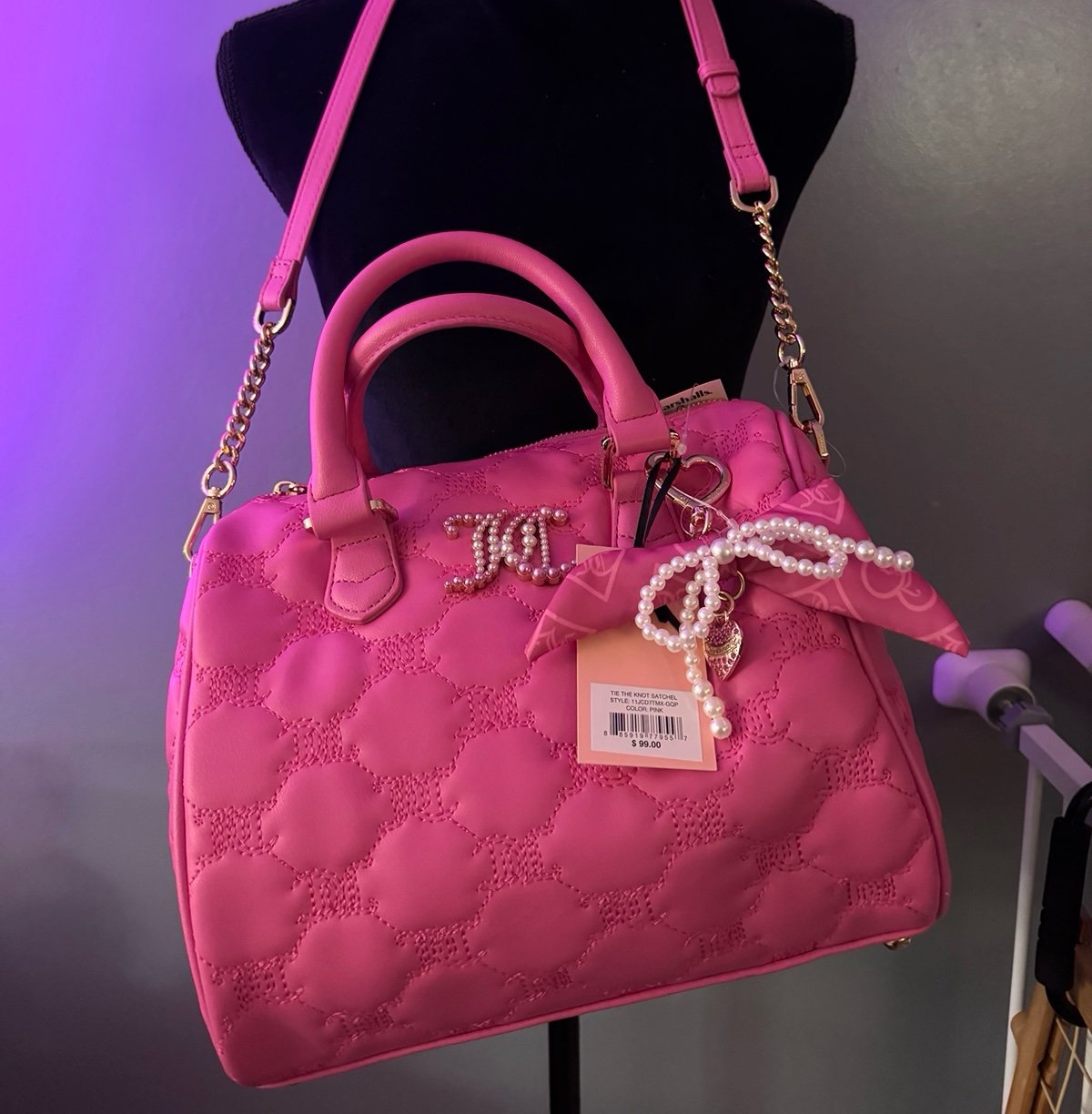 Juicy Couture Tie the Knot Satchel Color: Pink